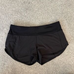 lululemon speed-up shorts, low-rise, 2.5” inseam, black